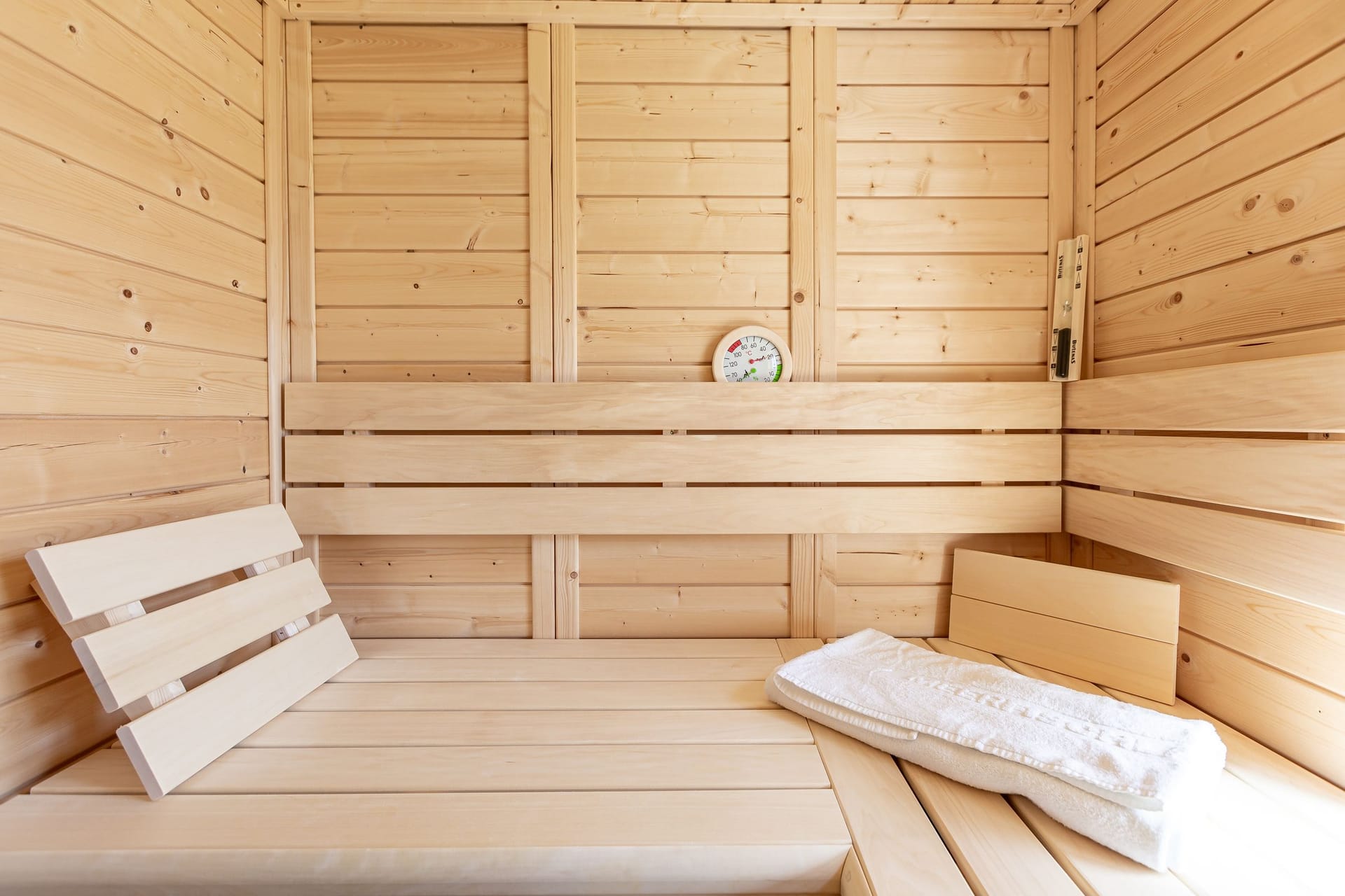 Innenansicht einer klassischen Sauna