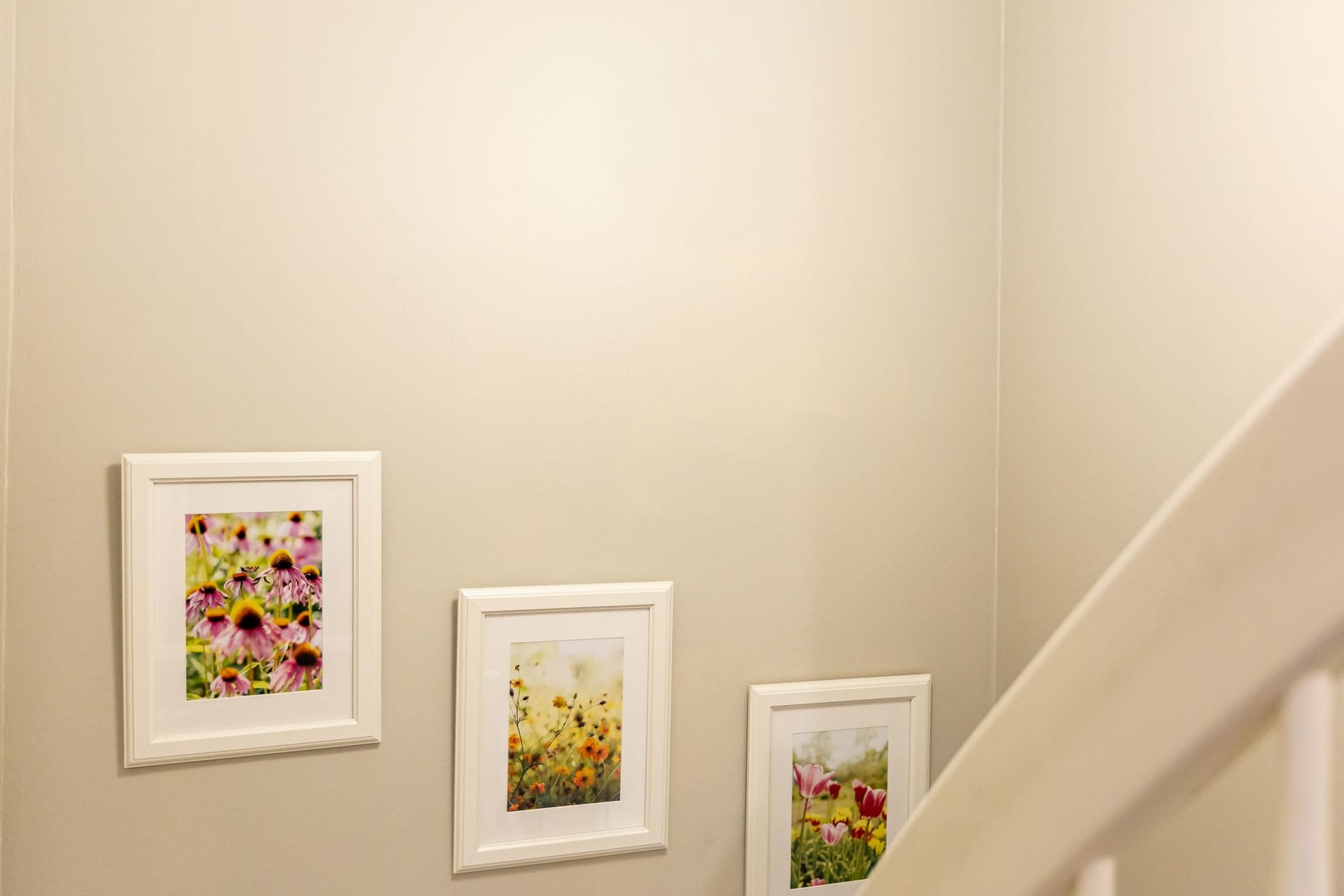 Treppenansicht mit Bildern an der Wand