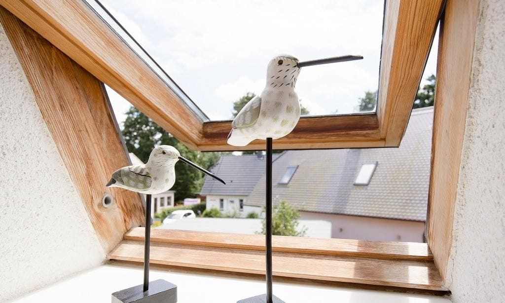 Dekorative Vögel am Fenster