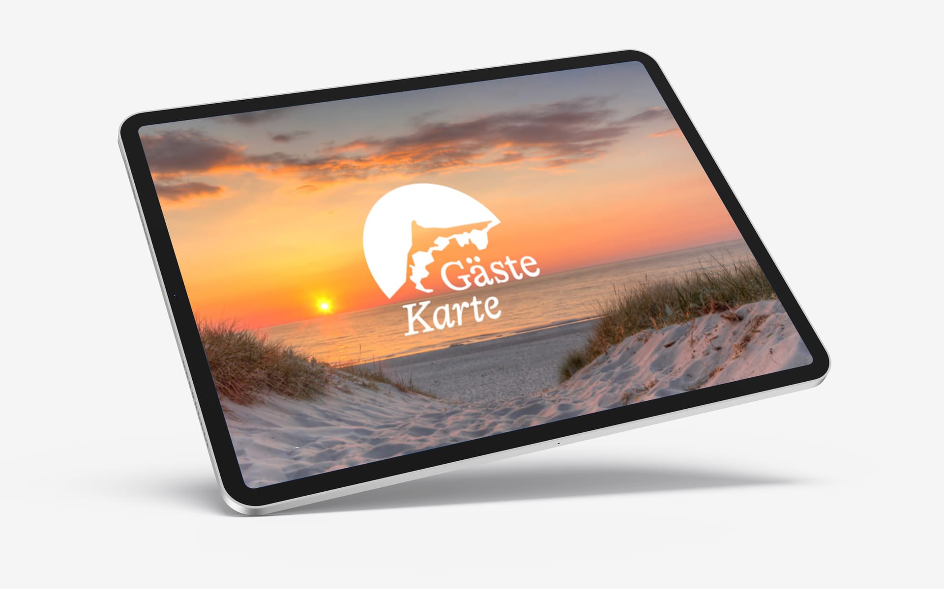 Ein Tablet mit der Aufschrift Gäste-Karte.