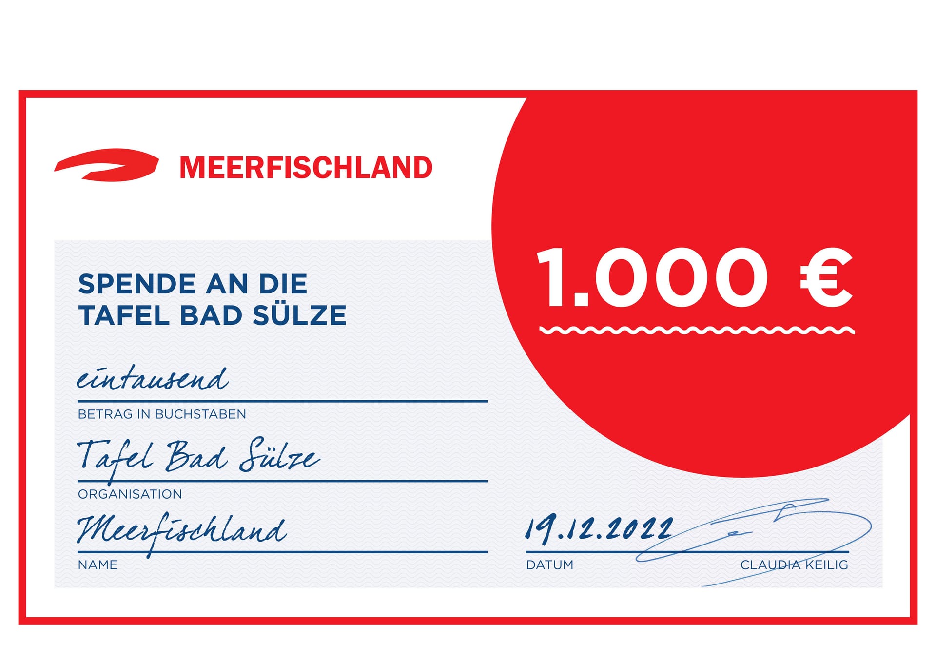 Spendencheck für die Tafel Bad Sülze